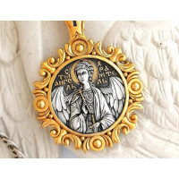 Orthodox Guardian Angel medallion with prayer, body icon, orthodox jewelry,silver pendant, handmade jewelry, religious pendant