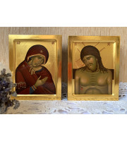 Orthodox icon Weep Not For Me Mother egg tempera Mother of God hand painted Jesus Christ Passion Week Great lent religious Theotokos icon