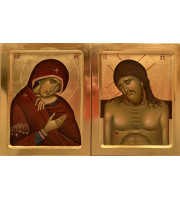 Orthodox icon Weep Not For Me Mother egg tempera Mother of God hand painted Jesus Christ Passion Week Great lent religious Theotokos icon