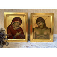 Orthodox icon Weep Not For Me Mother egg tempera Mother of God hand painted Jesus Christ Passion Week Great lent religious Theotokos icon