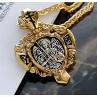 Orthodox medallion Archangel Michael, prayer pendant, body icon, silver pendant, handmade medallion, amulet with prayer