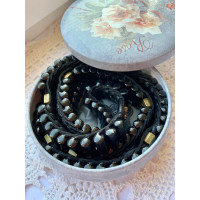 Prayer Rope Lestovka , Rosary Lestovka black handmade from genuine leather for 100 steps (divisions)